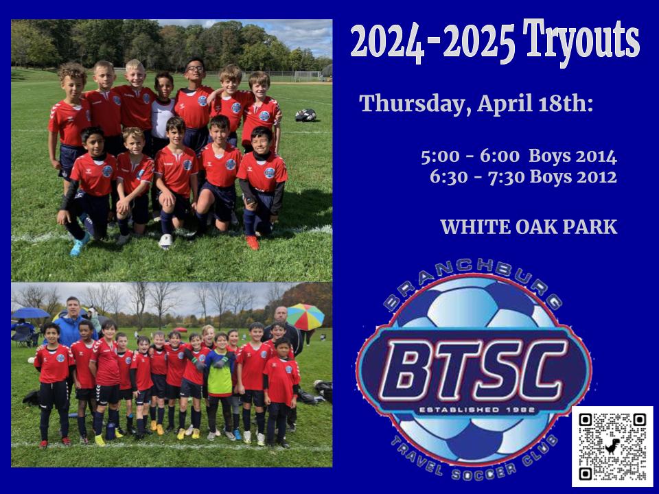 2024 25 Tryouts Thursday Branchburg Travel Soccer Club